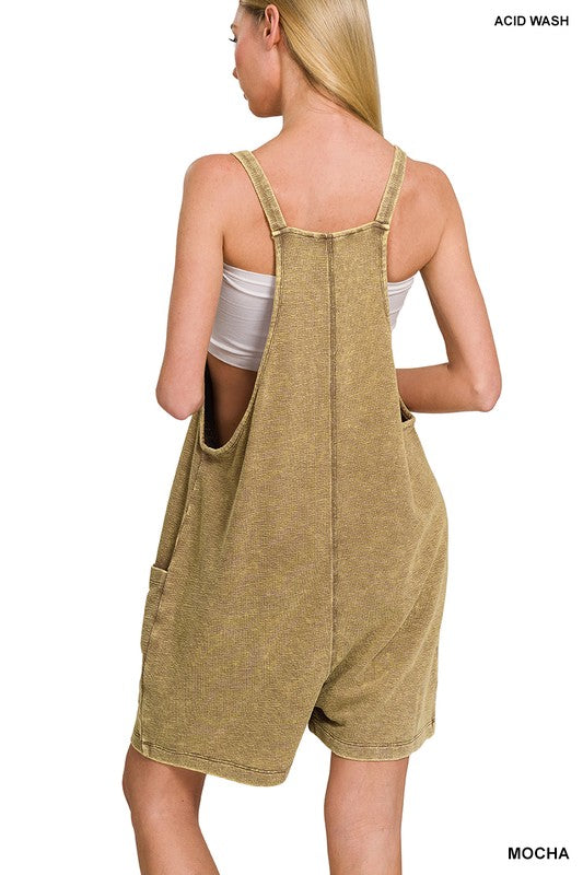 Acid Washed Knit Romper