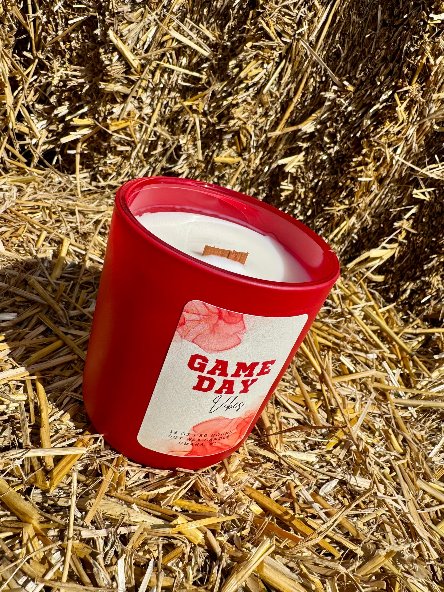 Game Day Vibes Nebraska Football Candle