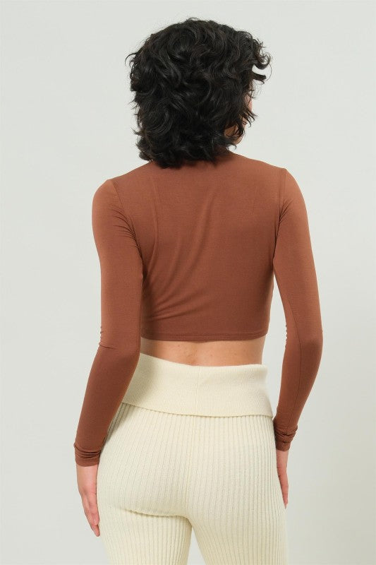 Long Sleeve Turtleneck Crop Top