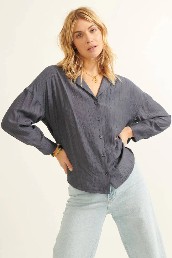 Austyn Textured Shirt (Blue/Cream/Sand)