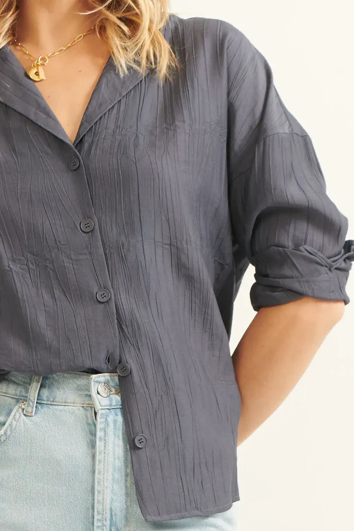 Austyn Textured Shirt (Blue/Cream/Sand)