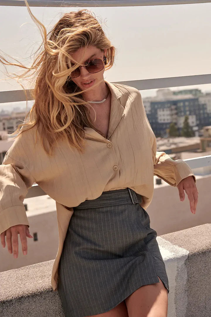 Austyn Textured Shirt (Blue/Cream/Sand)