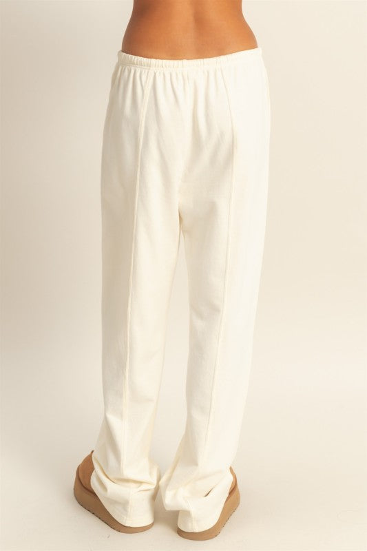 Basics High-waisted Straight-cut Drawstring Pants