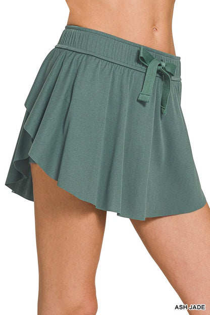 Ruffle Hem Tennis Skirt With Hidden Inner Pockets
