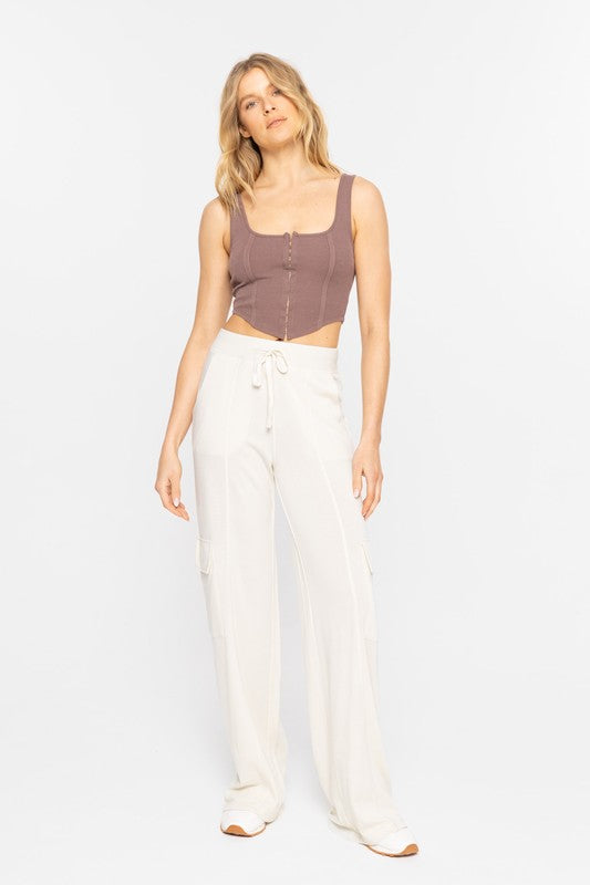Green - Organic Cotton Blend Cargo Trousers