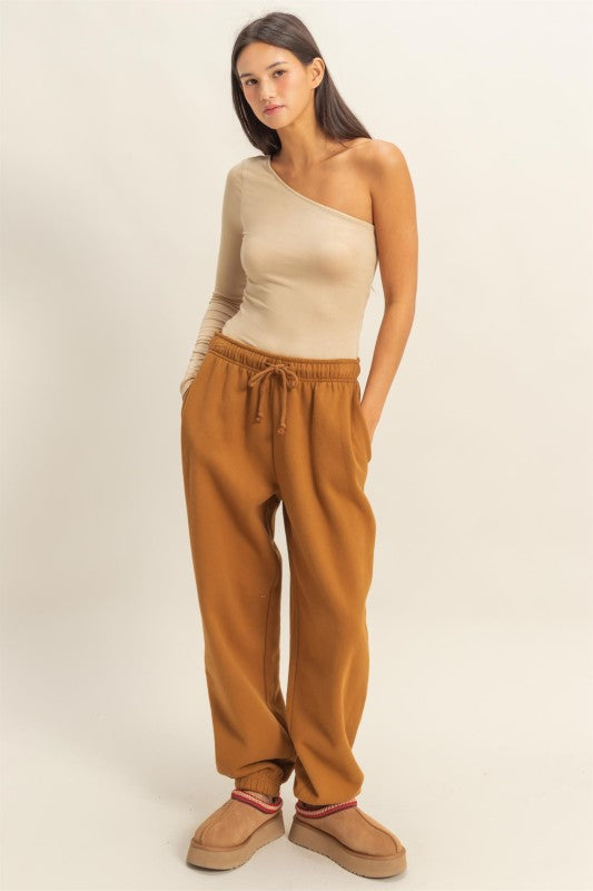 Casual Twist High-waist Drawstring Joggger Pants