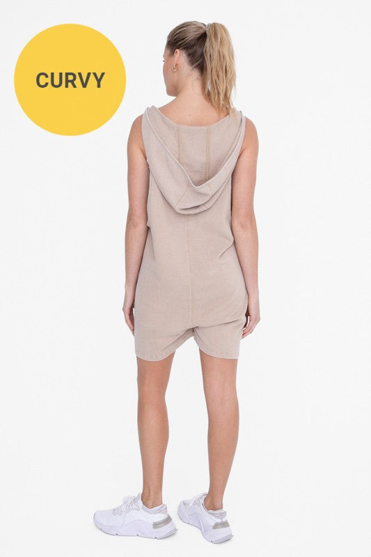 Curvy Mineral Wash Lounge Jumper With Hood