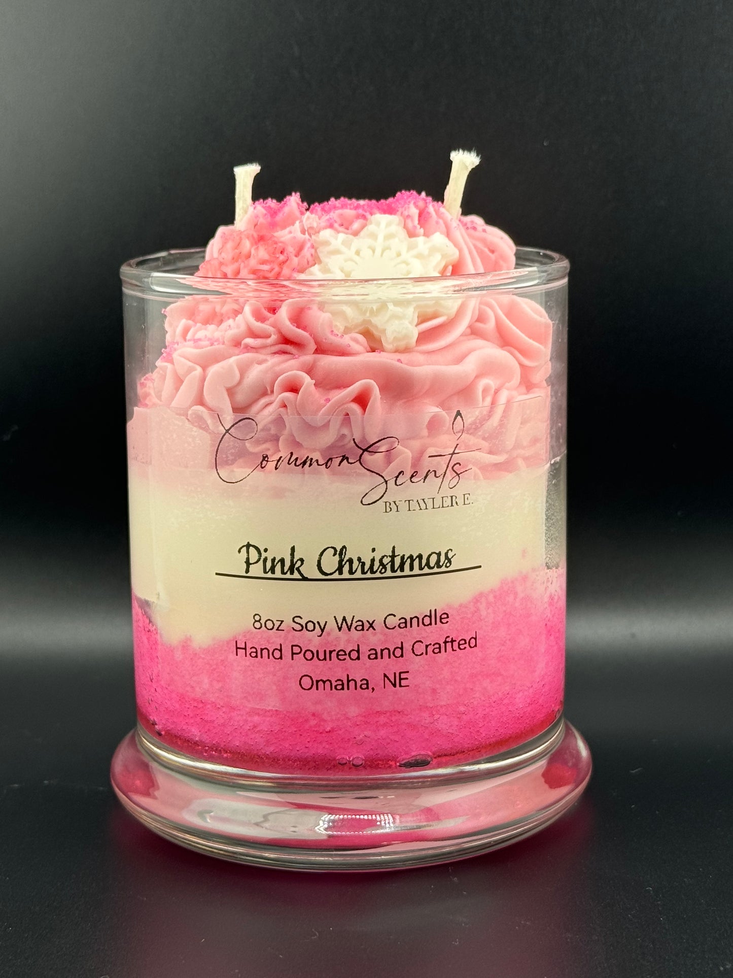 Pink Christmas Dessert Candle