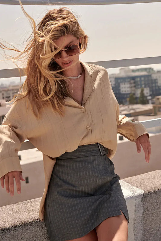 Austyn Textured Shirt (Blue/Cream/Sand)