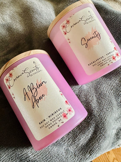 Soft Crackling Wood Wick Soy Wax Candles (A Bloom Above)