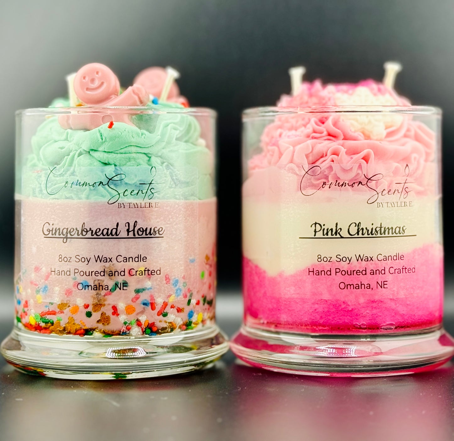 Pink Christmas Dessert Candle