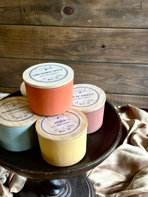 Fall Candle Flight – Set of 5 Soy Wax 4oz Candles, Autumn Scent Sampler Gift Box