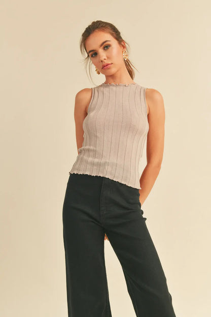 Taylor Ribbed Tank (Avocado/Mauve)