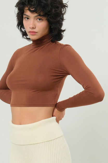 Long Sleeve Turtleneck Crop Top