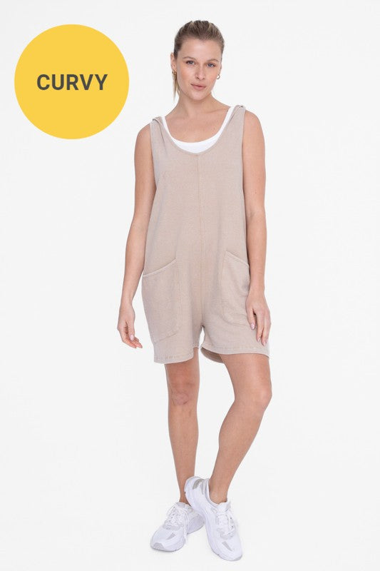 Curvy Mineral Wash Lounge Jumper With Hood