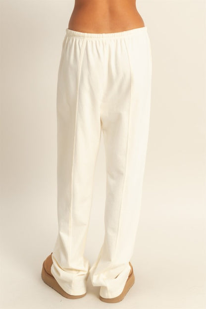 Basics High-waisted Straight-cut Drawstring Pants